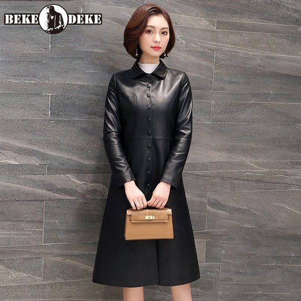 women's leather & faux 2021 office ladies single breasted long natural sheepskin genuine jacket women slim fit vintage windbreaker tren, Black
women's leather & faux 2021 office ladies single breasted long natural sheepskin genuine jacket women slim fit vintage windbreaker tren, Black