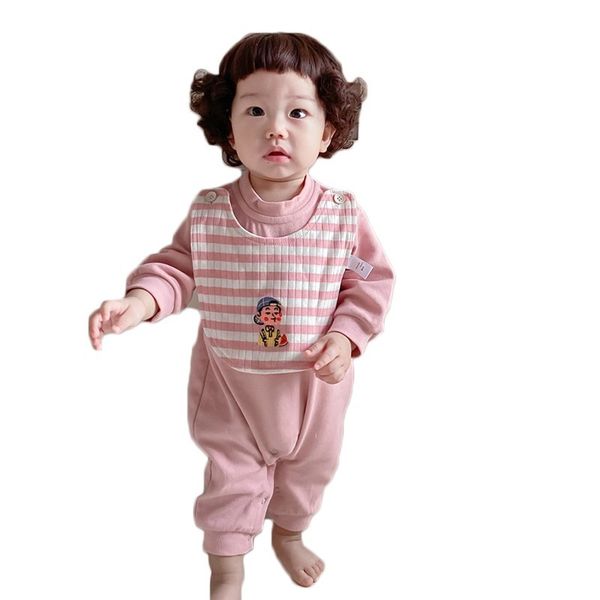 spring new baby rompers with bib baby boy girl clothing set newborn infant long sleeve jumpsuit 6-9-12-24 months 210413, Blue
spring new baby rompers with bib baby boy girl clothing set newborn infant long sleeve jumpsuit 6-9-12-24 months 210413, Blue
