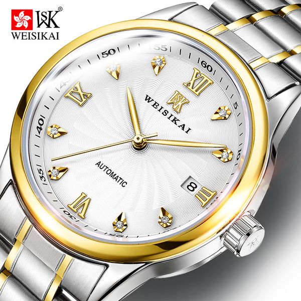 mechanical watchswisskey fashion windmill dial waterproof men's automatic, Slivery;brown
mechanical watchswisskey fashion windmill dial waterproof men's automatic, Slivery;brown