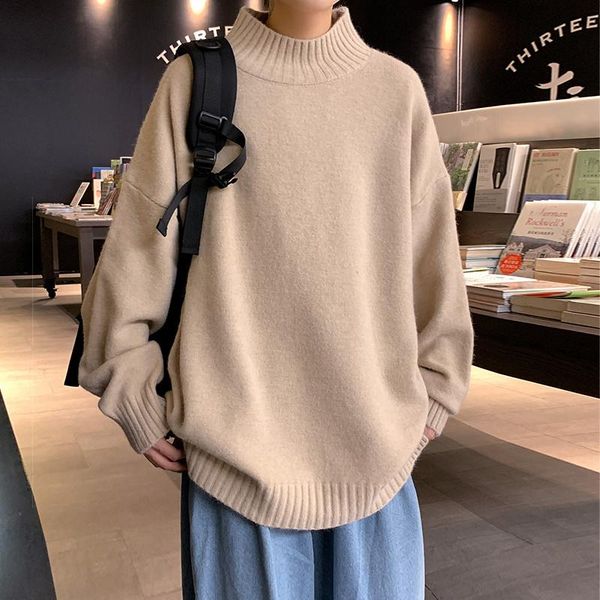 men's sweaters multicolor stand-up collar sweater men warm fashion casual knitted pullover loose long-sleeved mens jumper, White;black
men's sweaters multicolor stand-up collar sweater men warm fashion casual knitted pullover loose long-sleeved mens jumper, White;black