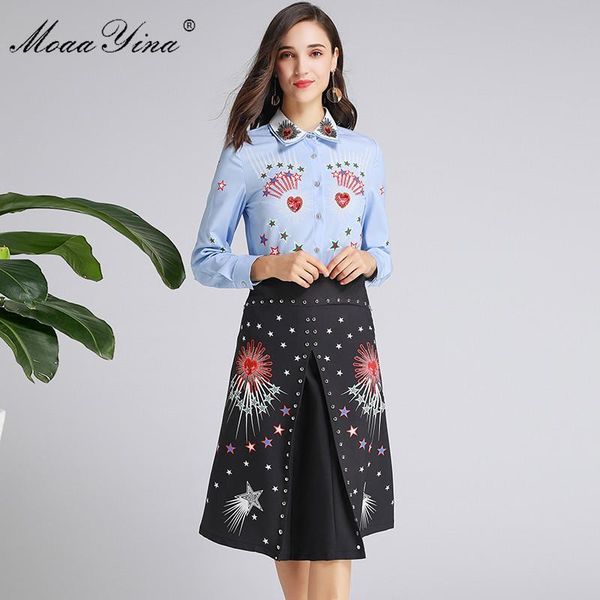 two piece dress moaayina fashion designer suit spring autumn women long sleeve beading sequin shirt +rivet skirt elegant two-piece set, White
two piece dress moaayina fashion designer suit spring autumn women long sleeve beading sequin shirt +rivet skirt elegant two-piece set, White