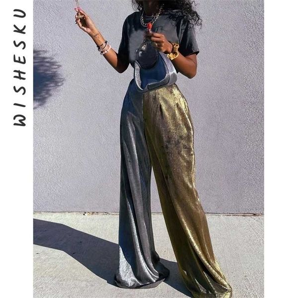 color blocking wide leg pant bicolor high waist gold stamping draping effect loose trousers fall party costume 211124, Black;white
color blocking wide leg pant bicolor high waist gold stamping draping effect loose trousers fall party costume 211124, Black;white