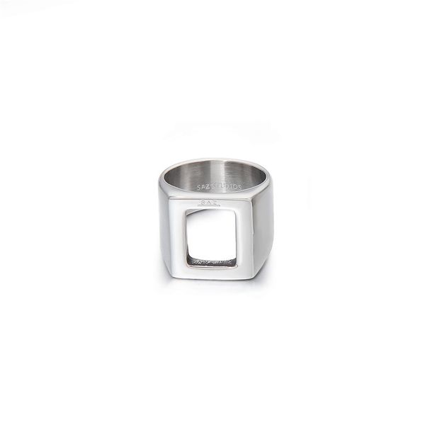 2021 minimalist ins square hollow ring men's cold hip hop personality retro index finger titanium steel accessories, Silver
2021 minimalist ins square hollow ring men's cold hip hop personality retro index finger titanium steel accessories, Silver