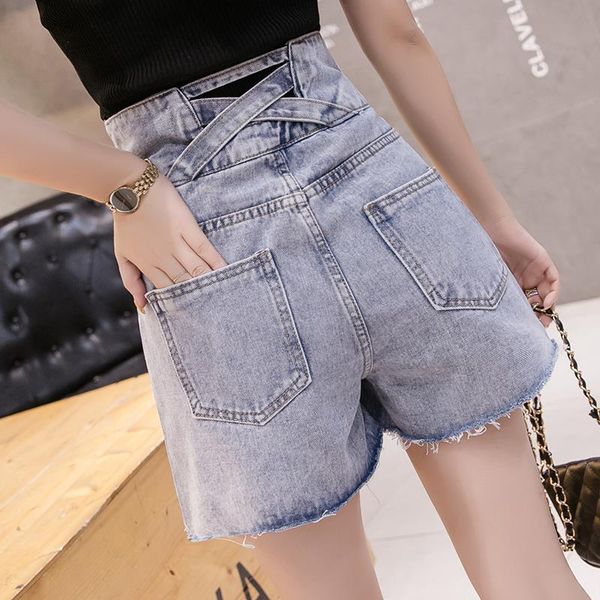 women's jeans summer korean version of web celebrity high waist pants show thin hair edge wide leg shorts, Blue
women's jeans summer korean version of web celebrity high waist pants show thin hair edge wide leg shorts, Blue