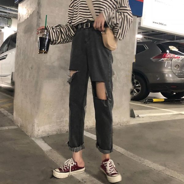 women's jeans clothing korean vintage solid black wide leg pants women harajuku bf hole street style spring, Blue
women's jeans clothing korean vintage solid black wide leg pants women harajuku bf hole street style spring, Blue