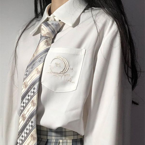 women's blouses & shirts japanese autumn jk uniform women shirt embroidery casual long sleeved plus size loose sweet ulzzang preppy ch, White
women's blouses & shirts japanese autumn jk uniform women shirt embroidery casual long sleeved plus size loose sweet ulzzang preppy ch, White