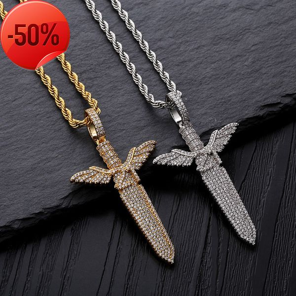 21savage same pendant hip hop trendsetter angel sword men's necklace accessories, Silver
21savage same pendant hip hop trendsetter angel sword men's necklace accessories, Silver