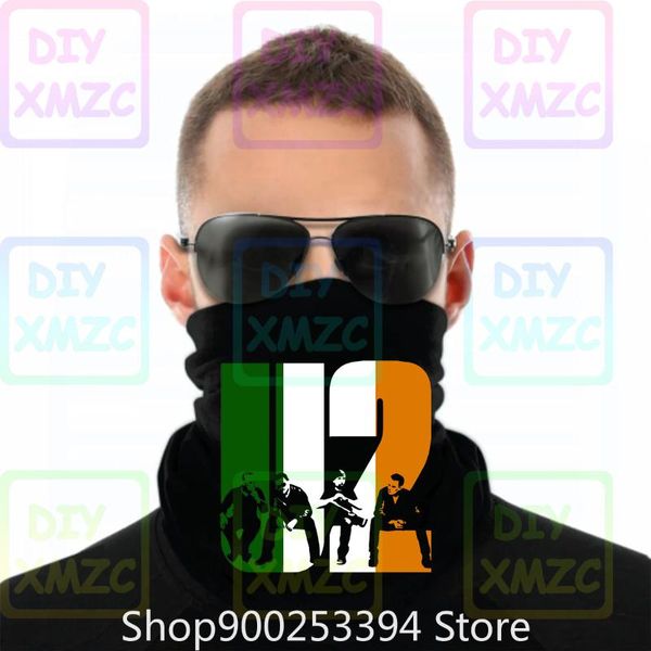 scarves u2 iris flag rock band legend logo mens black bandana, Blue;gray