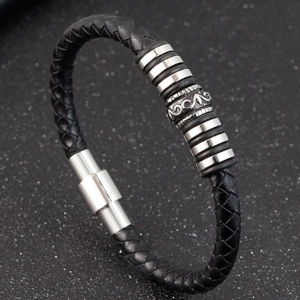 charm bracelets men trendy titanium steel leather magnetic-clasp cowhide braided bracelet fashion male armband jewelry wholesale, Golden;silver
charm bracelets men trendy titanium steel leather magnetic-clasp cowhide braided bracelet fashion male armband jewelry wholesale, Golden;silver
