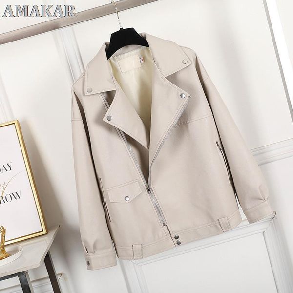 women's leather & faux fashion oversized coat women jacket spring autumn loose biker motorcycle jackets female punk streetwear, Black
women's leather & faux fashion oversized coat women jacket spring autumn loose biker motorcycle jackets female punk streetwear, Black