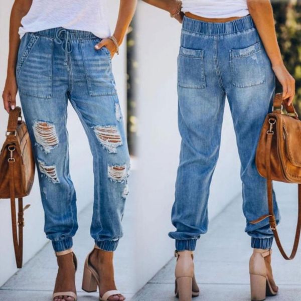women's jeans summer elastic holes to tie feet woman high waist plus size fashion light blue loose wash street ladies trousers clothes
women's jeans summer elastic holes to tie feet woman high waist plus size fashion light blue loose wash street ladies trousers clothes
