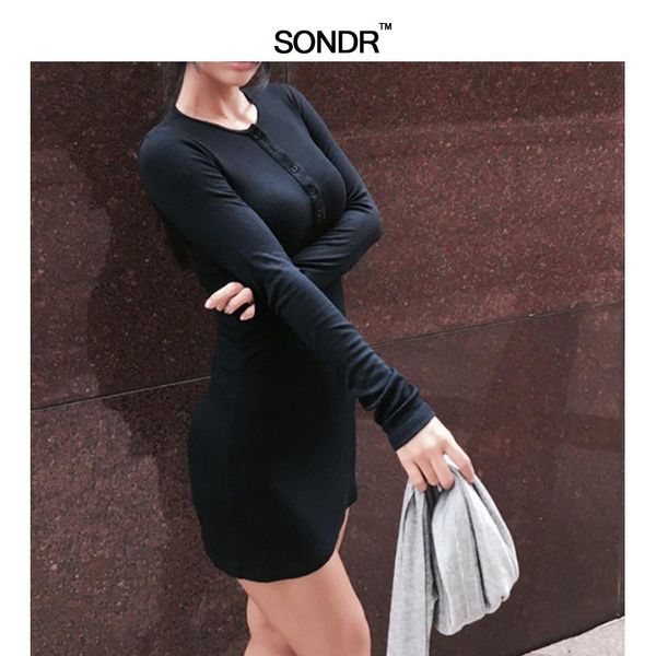 casual dresses sondr 2021 spring summer long sleeves elastic dress pure color knitting o-neck mini slimming thin bottom leisure buttons, Black;gray
casual dresses sondr 2021 spring summer long sleeves elastic dress pure color knitting o-neck mini slimming thin bottom leisure buttons, Black;gray