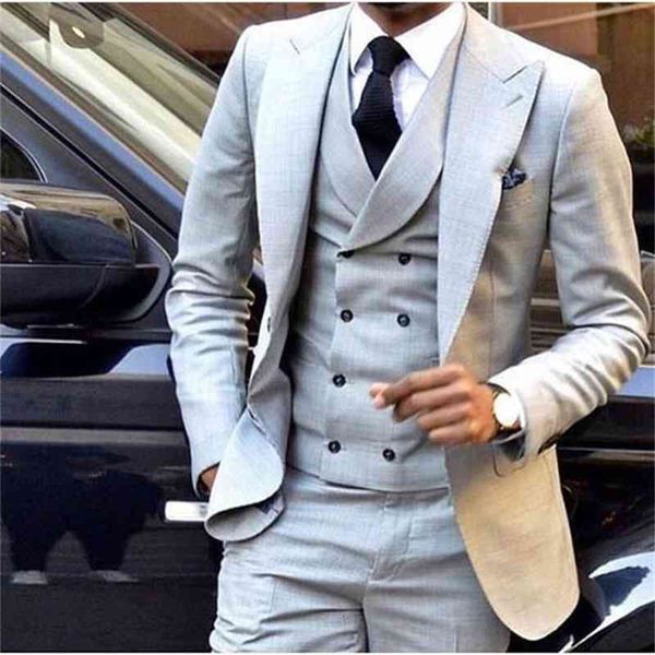 men's suits & blazers arrival groomsmen light grey groom tuxedos peak lapel men wedding man bridegroom (jacket + pants vest tie, White;black
men's suits & blazers arrival groomsmen light grey groom tuxedos peak lapel men wedding man bridegroom (jacket + pants vest tie, White;black