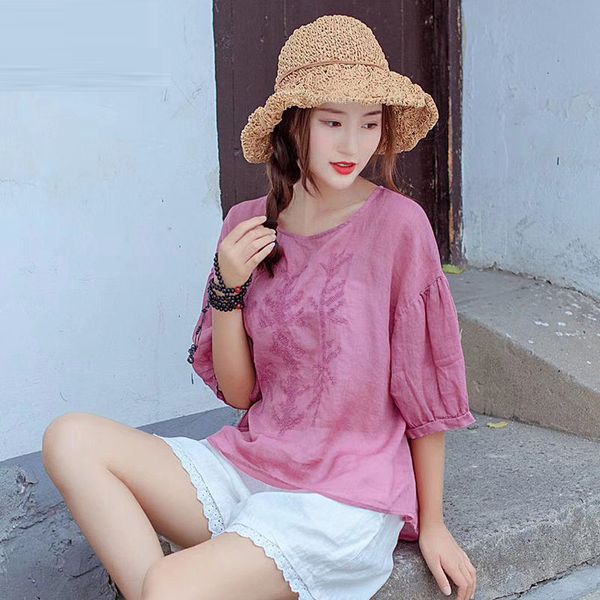 dress folk style will see woman tshirt plus size loosed half sleeve-neck vintage embroidered cotton linen shirt femme d351, Black;gray
dress folk style will see woman tshirt plus size loosed half sleeve-neck vintage embroidered cotton linen shirt femme d351, Black;gray