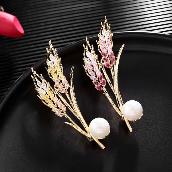 fashion wheat ear pearl brooches pins luxury brand jewelry cubic zirconia statement plant corsage elegant temperament brooch, Silver
fashion wheat ear pearl brooches pins luxury brand jewelry cubic zirconia statement plant corsage elegant temperament brooch, Silver