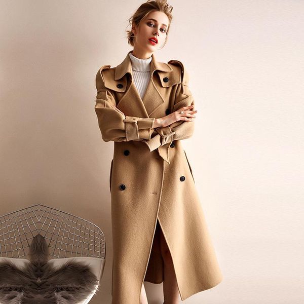 women's wool & blends brand high-end 90% woolen coat 2021 mature women elegant double-sided cashmere female autumn winter outerwear, Black
women's wool & blends brand high-end 90% woolen coat 2021 mature women elegant double-sided cashmere female autumn winter outerwear, Black
