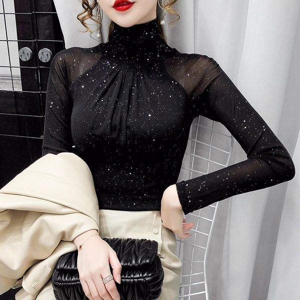 women's t-shirt spring 2021 fashion long sleeve lady elegant female diamonds t shirt korean casual clothing women, White
women's t-shirt spring 2021 fashion long sleeve lady elegant female diamonds t shirt korean casual clothing women, White