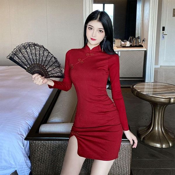 summer cheongsam style short sleeve waistband slim fit bag hip slit club dress casual dresses, Black;gray
summer cheongsam style short sleeve waistband slim fit bag hip slit club dress casual dresses, Black;gray