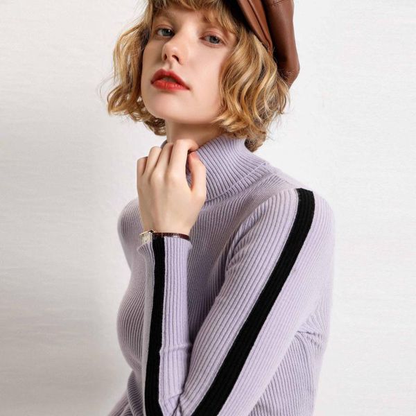 women's sweaters 2021 autumn women sweater knitted black striped jumper pull femme long sleeve turtleneck and pullovers tricot, White;black
women's sweaters 2021 autumn women sweater knitted black striped jumper pull femme long sleeve turtleneck and pullovers tricot, White;black