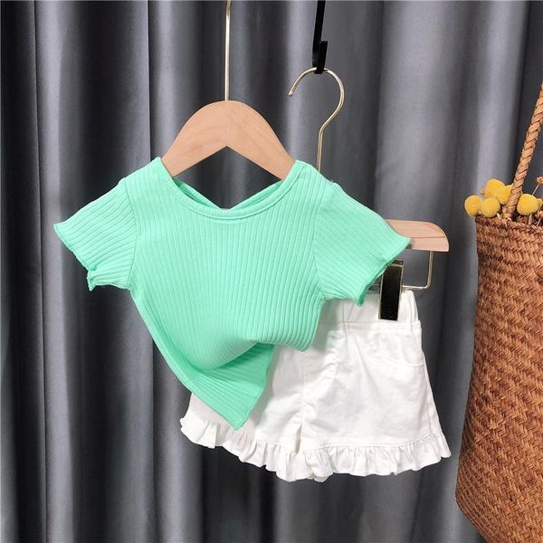 clothing sets girls' t-shirt summer children's clothes baby fashion short-sleeved two-piece shorts + for kids, White
clothing sets girls' t-shirt summer children's clothes baby fashion short-sleeved two-piece shorts + for kids, White