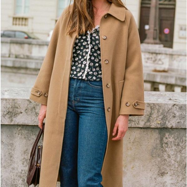 women's wool & blends 2021 winter women woolen mid-length coat lady single-breasted long jacket female warm outwear with sashes, Black
women's wool & blends 2021 winter women woolen mid-length coat lady single-breasted long jacket female warm outwear with sashes, Black