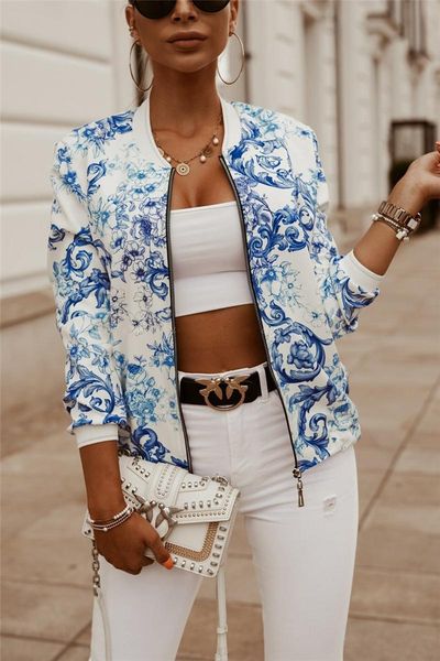 women's jackets autumn winter female fashion zipper clothes flower printed ladies slim fit street wear coats, Black;brown
women's jackets autumn winter female fashion zipper clothes flower printed ladies slim fit street wear coats, Black;brown
