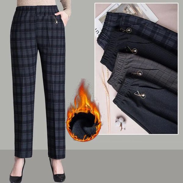 women's pants & capris 2021 autumn winter plus size mother's straight trousers casual elastic high waist middle aged women thick v, Black;white
women's pants & capris 2021 autumn winter plus size mother's straight trousers casual elastic high waist middle aged women thick v, Black;white
