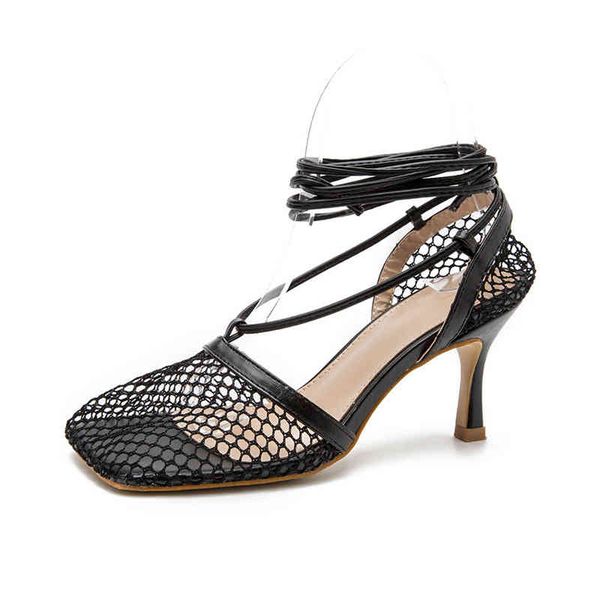 dress shoes 2021 women sandals square toe back cover mesh design high heels ankle strap summer party thin baow, Black
dress shoes 2021 women sandals square toe back cover mesh design high heels ankle strap summer party thin baow, Black