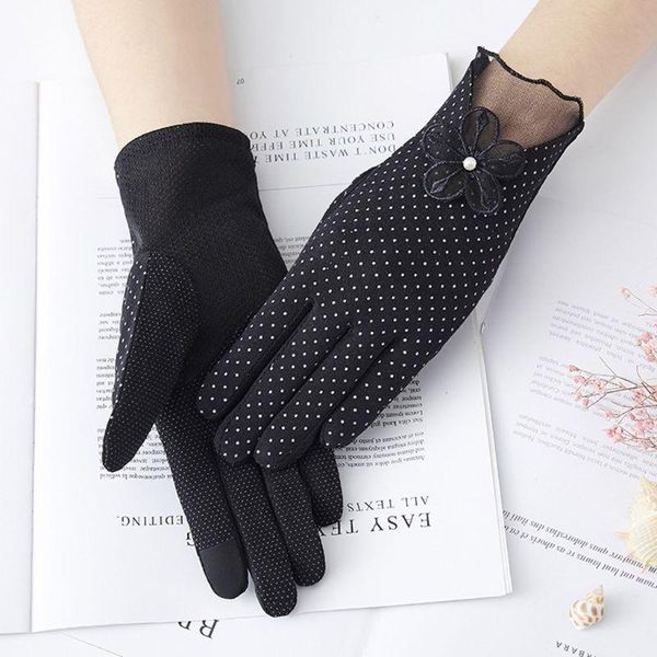 five fingers gloves women summer cotton lace cycling non-slip touch screen uv protection bowknot floral decor driving short mittens, Blue;gray
five fingers gloves women summer cotton lace cycling non-slip touch screen uv protection bowknot floral decor driving short mittens, Blue;gray