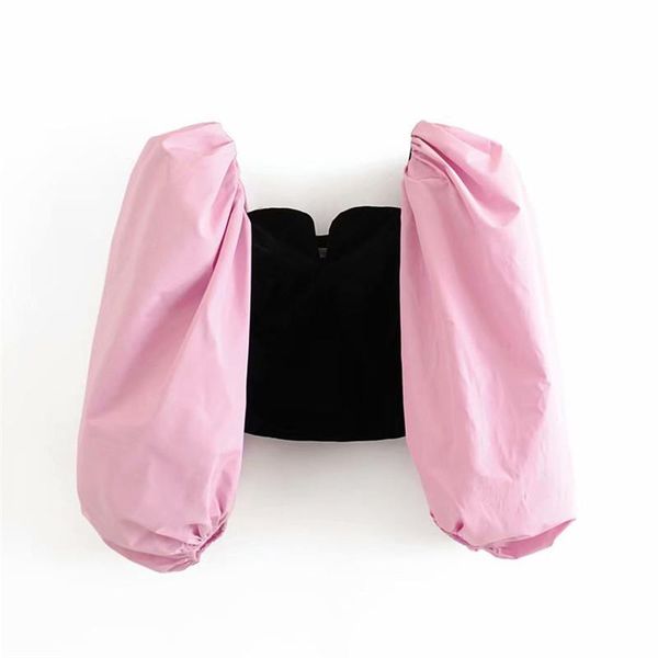 women's blouses & shirts stylish patchwork velvet lantern sleeve female casual short style chic blusas mujer, White
women's blouses & shirts stylish patchwork velvet lantern sleeve female casual short style chic blusas mujer, White