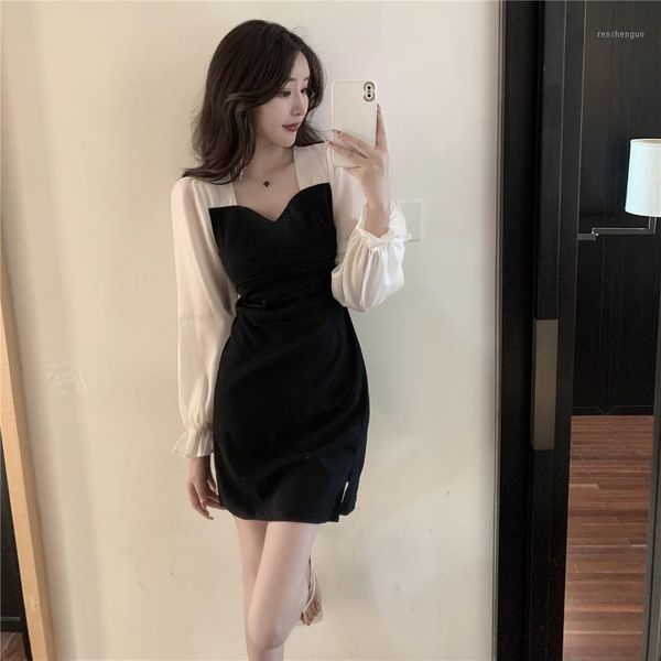 casual dresses coigarsam women dress vintage puff sleeve high waist black traf robe vestidos, Black;gray
casual dresses coigarsam women dress vintage puff sleeve high waist black traf robe vestidos, Black;gray