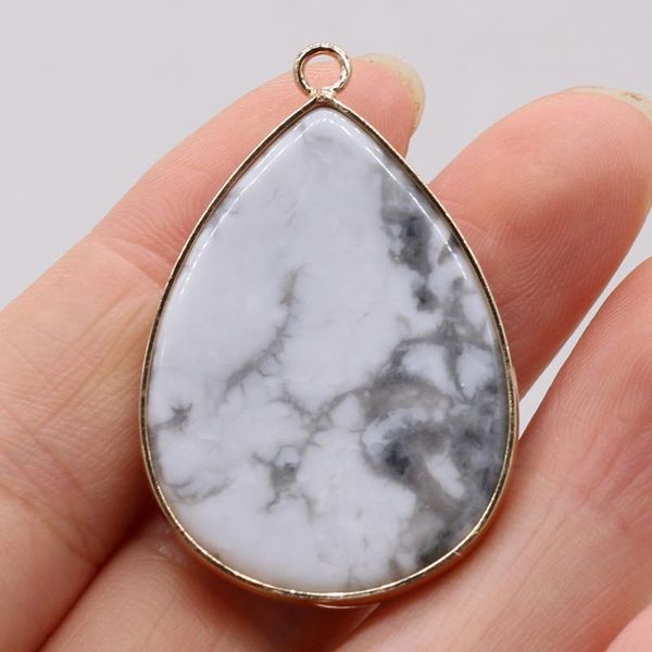charms 1pcs drop-shaped pendants natural stone white turquoise gilt edge for jewelry making diy necklace earring accessories, Bronze;silver
charms 1pcs drop-shaped pendants natural stone white turquoise gilt edge for jewelry making diy necklace earring accessories, Bronze;silver