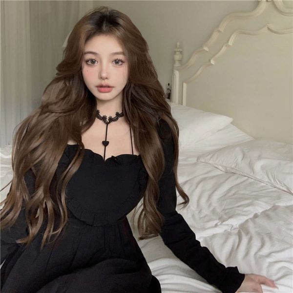 party dresses little black women's 2021 french hepburn waist style mid length dress fashion in spring 2w1s, White;black
party dresses little black women's 2021 french hepburn waist style mid length dress fashion in spring 2w1s, White;black