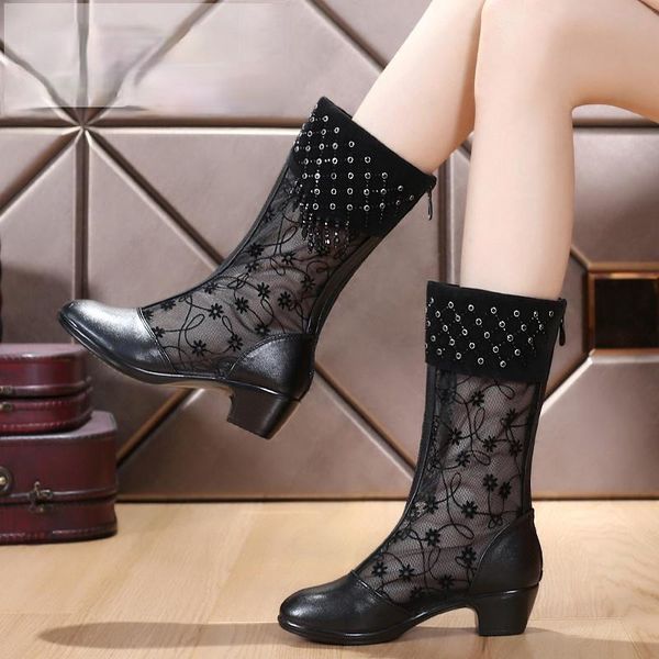 boots vicone women's with cowhide mesh hollow lace single flat bottom shoes, Black
boots vicone women's with cowhide mesh hollow lace single flat bottom shoes, Black
