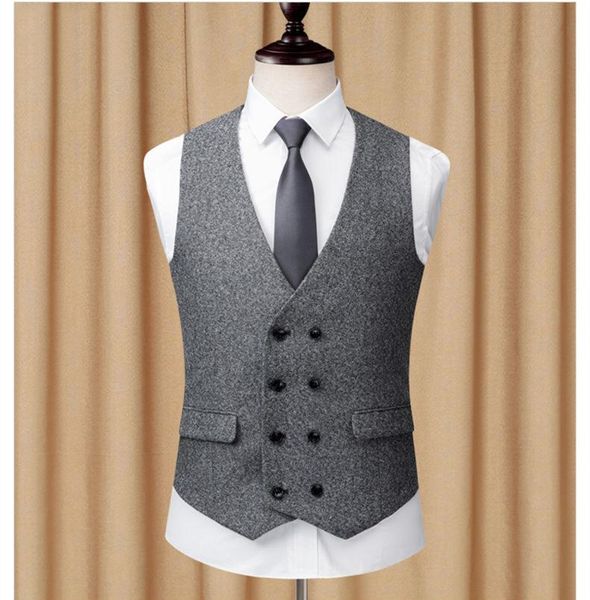 men's vests v neck wool waistcoat double breasted jacket formal suit casual groosmen groom wear for wedding men clothing, Black;white
men's vests v neck wool waistcoat double breasted jacket formal suit casual groosmen groom wear for wedding men clothing, Black;white