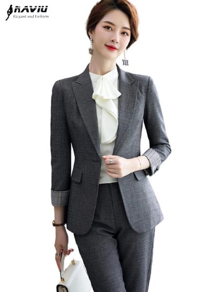 gray plaid business formal suits women fashion temperament spring long sleeve blazer and pants office ladies work wear women's two piec, White
gray plaid business formal suits women fashion temperament spring long sleeve blazer and pants office ladies work wear women's two piec, White