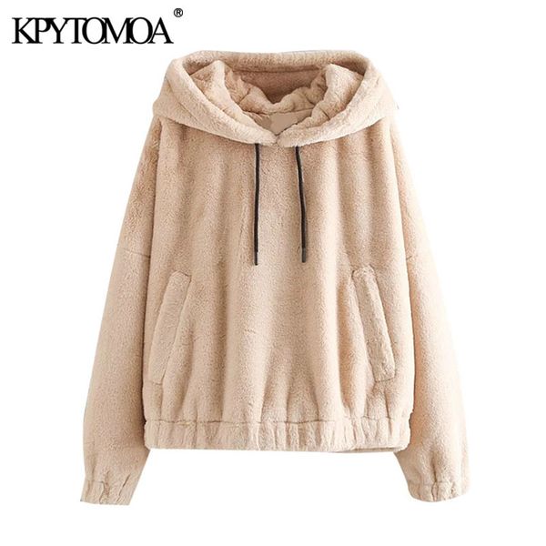 women fashion faux fur teddy loose hoodies sweatshirts vintage long sleeve pockets female pullovers chic 210416, Black
women fashion faux fur teddy loose hoodies sweatshirts vintage long sleeve pockets female pullovers chic 210416, Black