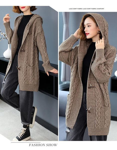 women's trench coats mid-length knitted cardigan thick outer wear spring, autumn and winter plus size hooded sweater shawl jacket trend, Tan;black
women's trench coats mid-length knitted cardigan thick outer wear spring, autumn and winter plus size hooded sweater shawl jacket trend, Tan;black