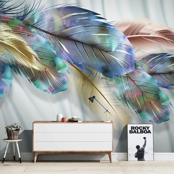 colorful feather luxury wallpaper mural wall paper for living room home decor art painting papel de parede wallpapers
colorful feather luxury wallpaper mural wall paper for living room home decor art painting papel de parede wallpapers