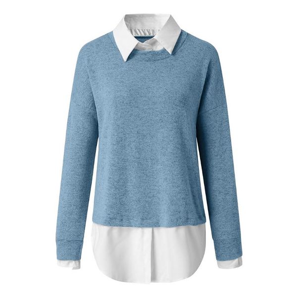 women's sweaters winter fashion long sleeve holiday solid color sweater blouse shirt fake two pieces 2021, White;black
women's sweaters winter fashion long sleeve holiday solid color sweater blouse shirt fake two pieces 2021, White;black