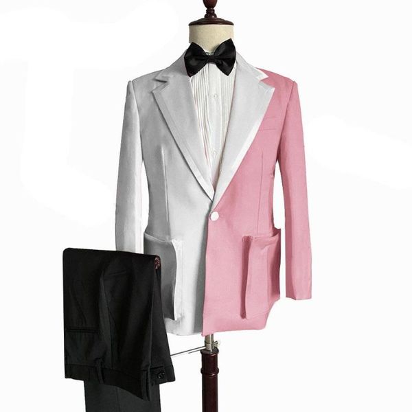 men's suits & blazers fashion men business casual color matching slim fit groom party coat wedding dress suit tailored work wear, White;black
men's suits & blazers fashion men business casual color matching slim fit groom party coat wedding dress suit tailored work wear, White;black