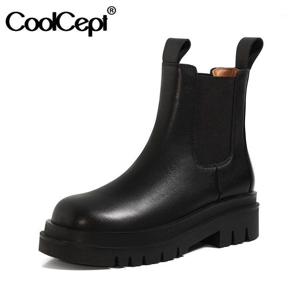 boots coolcept women short fashion platform real leather warm winter shoes woman thick heel boot casual lady footwear size 35-391, Black
boots coolcept women short fashion platform real leather warm winter shoes woman thick heel boot casual lady footwear size 35-391, Black