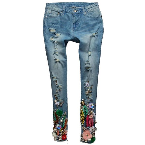 women's jeans 2021 autumn floral embroidery women skinny casual denim mid waist ankle length plus size 25-31, Blue
women's jeans 2021 autumn floral embroidery women skinny casual denim mid waist ankle length plus size 25-31, Blue
