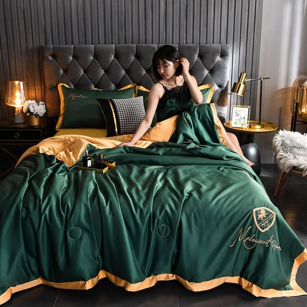 comforters & sets 1pcs luxury embroidery summer quilt cool fiber air condition thin duvet blue quilted bedspread for double bed bedding cove
comforters & sets 1pcs luxury embroidery summer quilt cool fiber air condition thin duvet blue quilted bedspread for double bed bedding cove