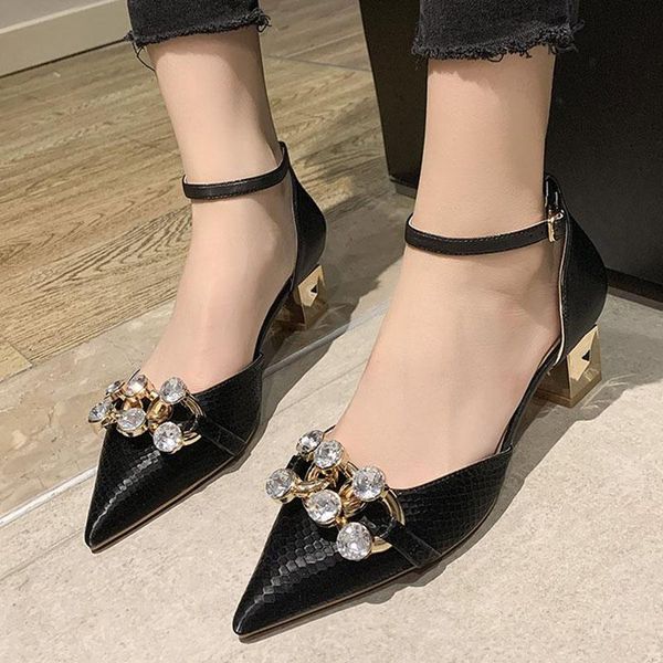 dress shoes rimocy crystal metal decoration women pumps summer pu leather pointed toe square heel high heels woman fashion party, Black
dress shoes rimocy crystal metal decoration women pumps summer pu leather pointed toe square heel high heels woman fashion party, Black