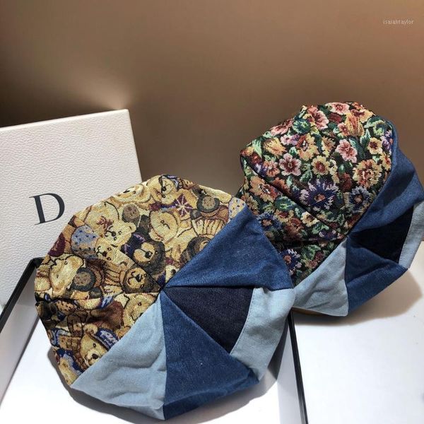 berets korean version of the net rred designer cloud hat personality denim color matching bear beret large casual octagonal, Blue;gray
berets korean version of the net rred designer cloud hat personality denim color matching bear beret large casual octagonal, Blue;gray