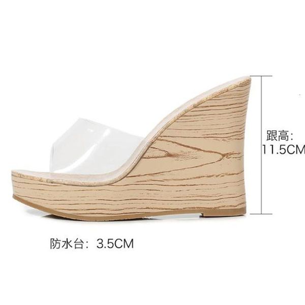 slippers summer wedge heels with platform women's shoes leopard print transparent glass f56i, Black
slippers summer wedge heels with platform women's shoes leopard print transparent glass f56i, Black