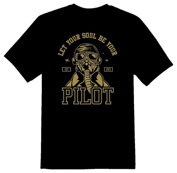 let your soul be your pilot est 1971 flight tee shirt black or white, White;black 
let your soul be your pilot est 1971 flight tee shirt black or white, White;black