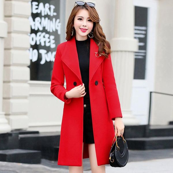 women's wool & blends red long coat women 2021 plus size turn down collar autumn korean fashion clothing slim gray woolen jackets lr745, Black
women's wool & blends red long coat women 2021 plus size turn down collar autumn korean fashion clothing slim gray woolen jackets lr745, Black