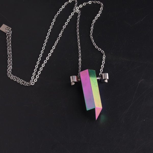 chains color-plated crystal quartz pendant necklace exaggeration size 63*16mm stainless steel chain jewelry necklaces chakra pendulum, Silver
chains color-plated crystal quartz pendant necklace exaggeration size 63*16mm stainless steel chain jewelry necklaces chakra pendulum, Silver